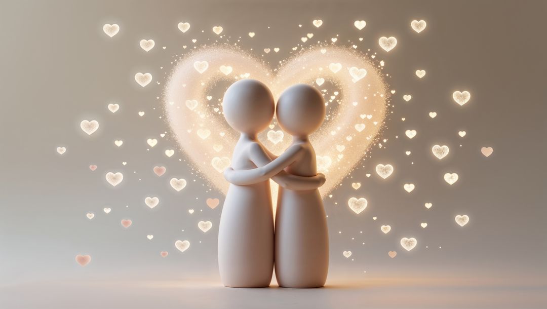 Stylized depiction of couples linking in love and forgiveness