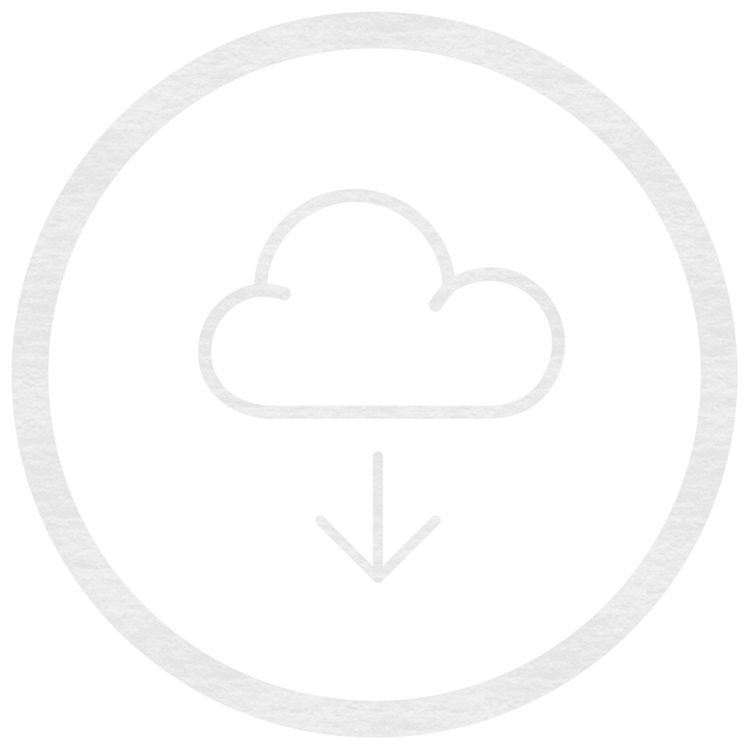 Transparent Cloud Symbol Illustration with Download Icon