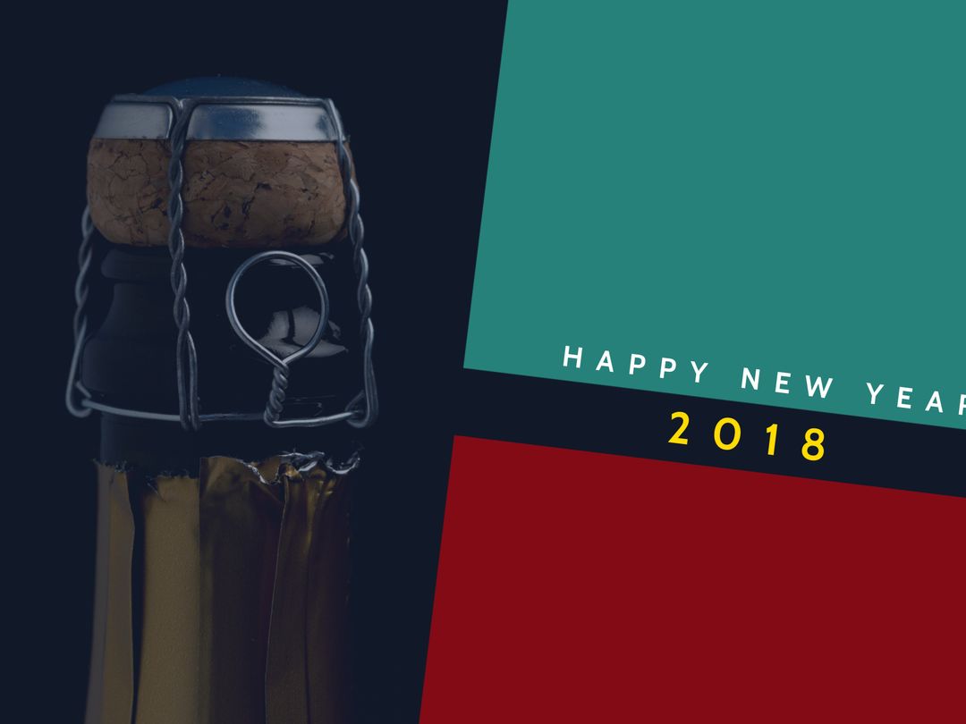 Champagne Bottle for New Year Celebration with Stylish Design