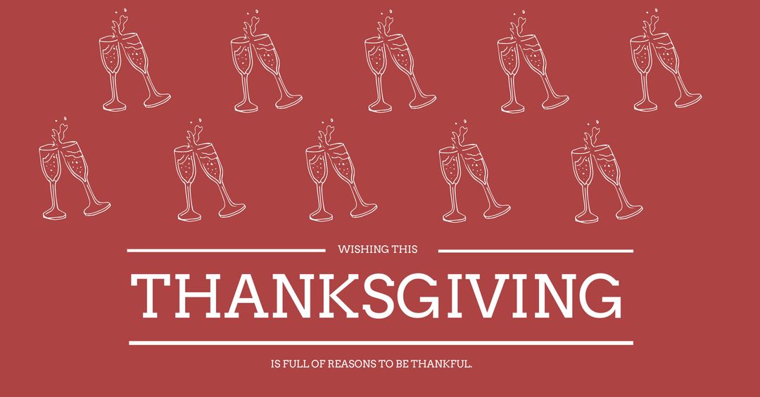 Festive Thanksgiving Greeting with Champagne Cheers