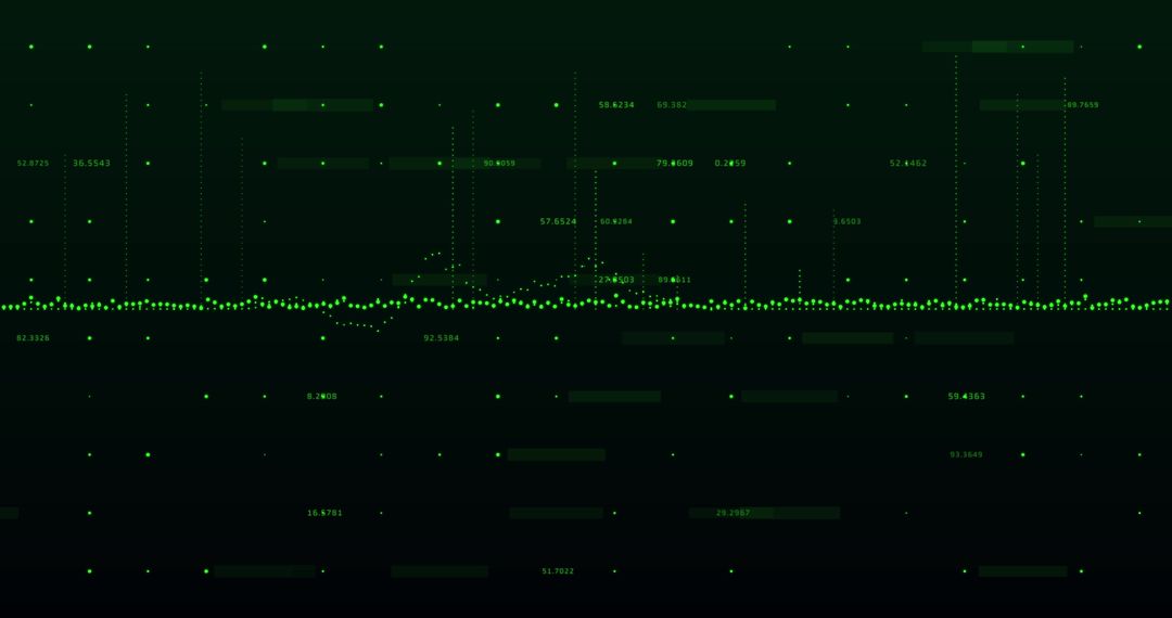 Digital Green Economy Data Visualization with Floating Numbers