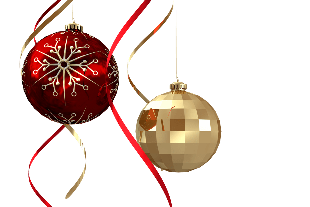 Transparent Hanging Christmas Baubles with Ribbons