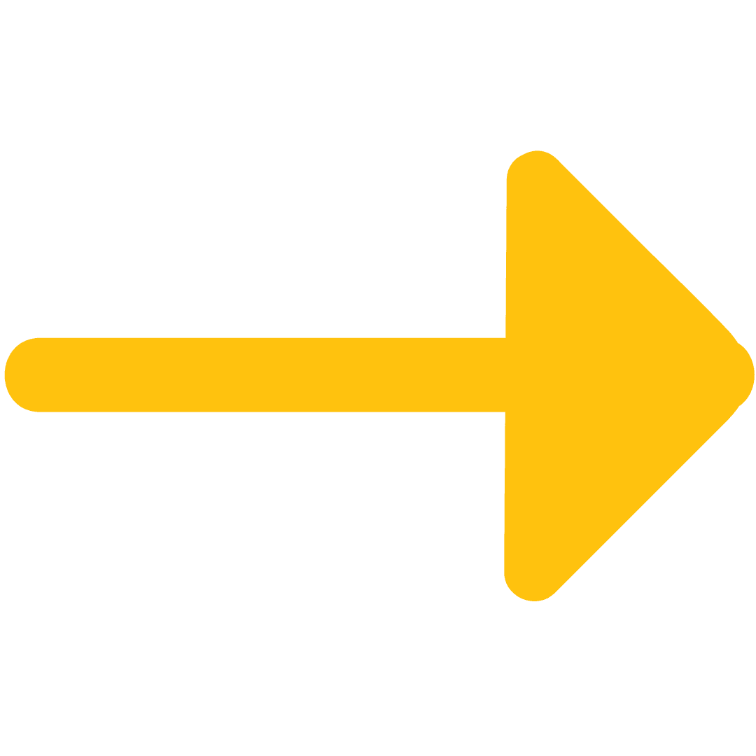 Yellow Arrow Icon on Transparent Background for Clear Navigation