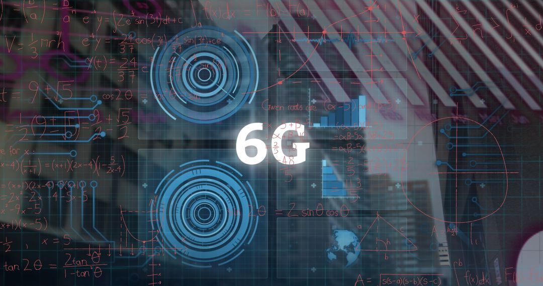 Futuristic 6G Technology Concept with Digital Interfaces