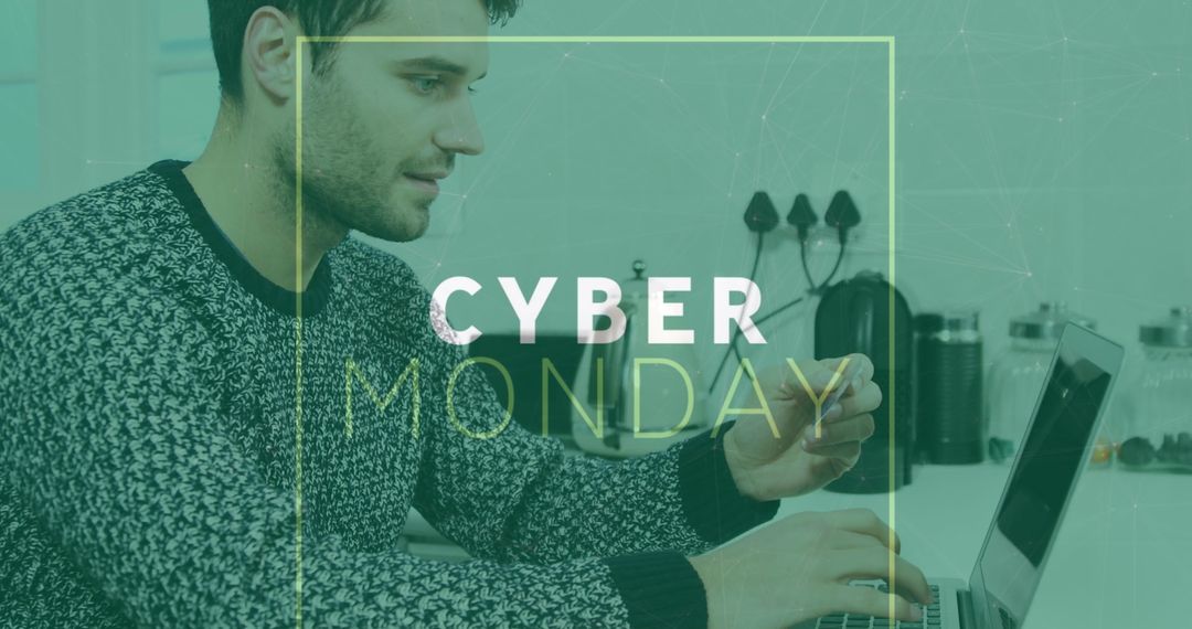 Person Shopping Online with Laptop on Cyber Monday