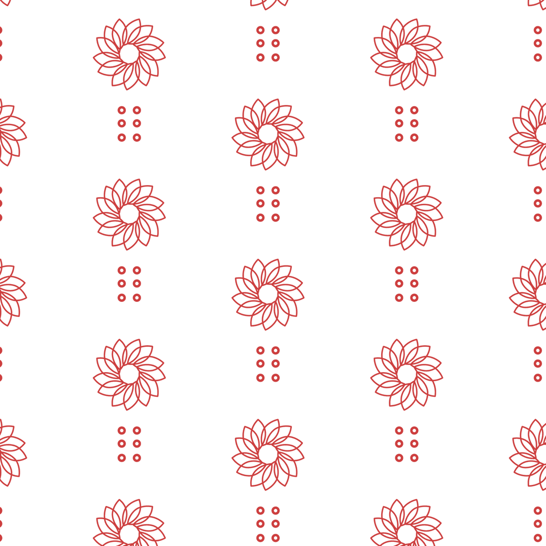 Abstract Red Flower Shapes on Transparent Background for Design