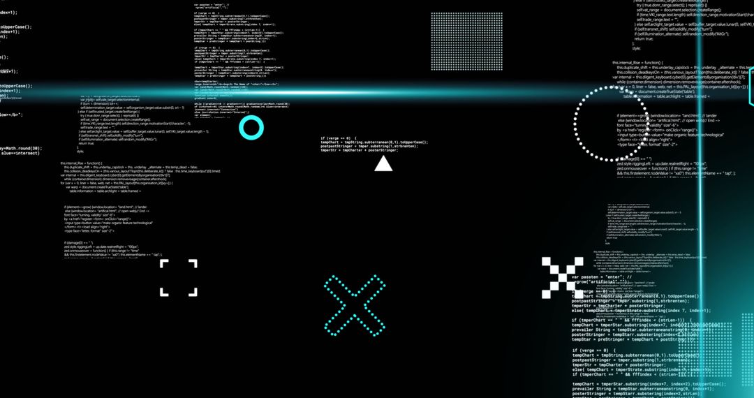 Futuristic Abstract Technology with Digital Code and Shapes