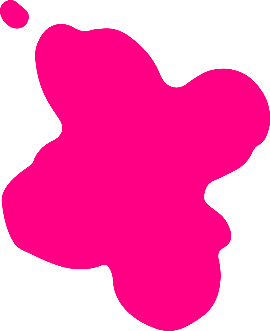 Pink Paint Splatter Blob on Transparent Background
