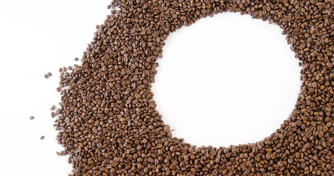 Circular Arrangement of Coffee Beans Isolated on White Background - Free Images, Stock Photos and Pictures on Pikwizard.com