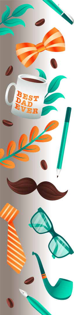 Father's Day Icons on Transparent Background