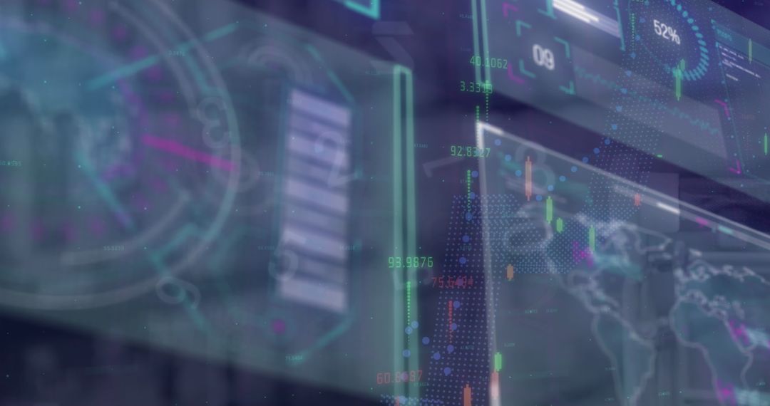 Futuristic Digital Dashboard with Data Interfaces