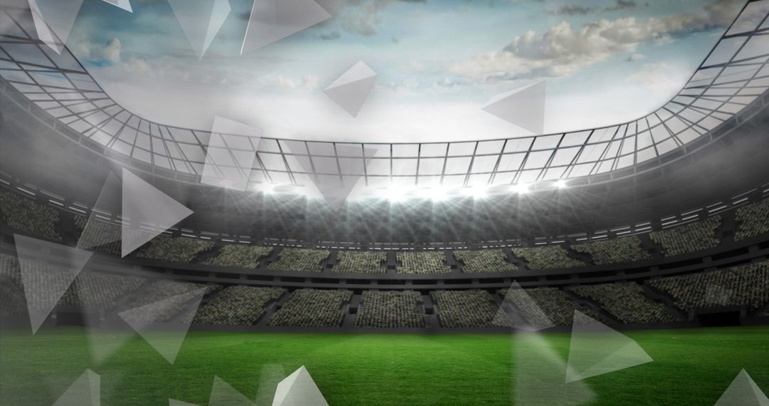 Futuristic Stadium with Abstract Shapes for Global Sports Themes
