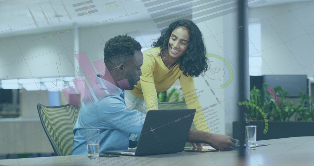 Diverse Colleagues Discussing Financial Data at Work