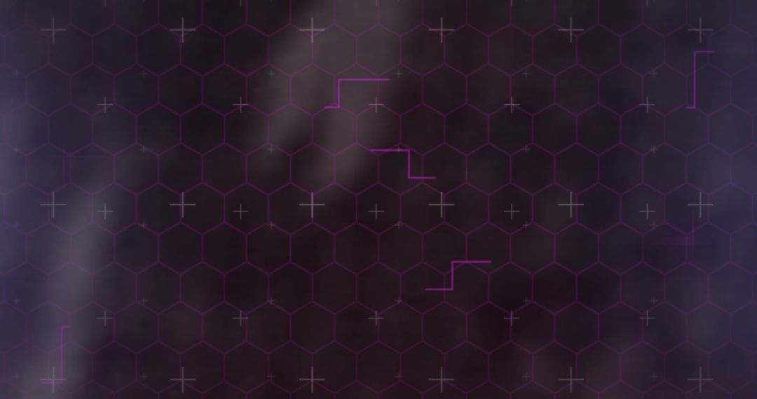 Futuristic Purple Hexagon Grid Pattern with Digital Accents