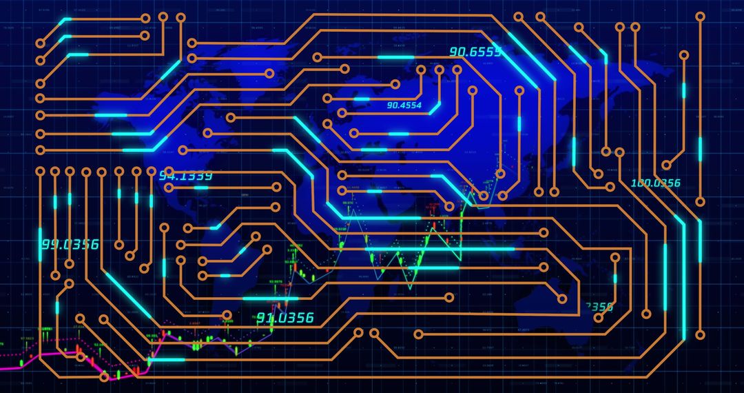 Global Finance Technology Circuit Innovation Concept