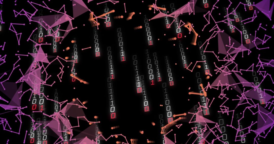 Abstract digital data processing with vibrant network patterns