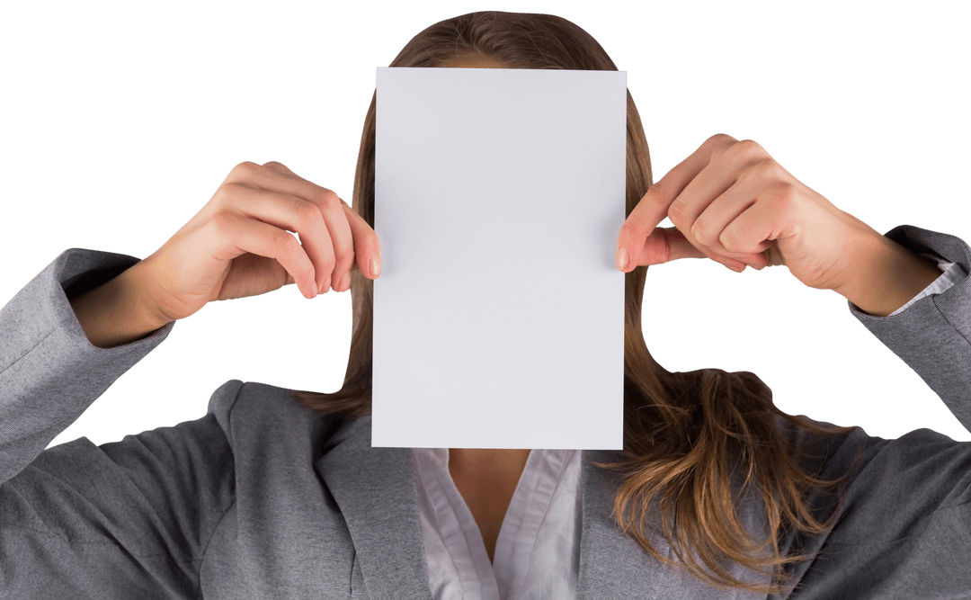 Woman Holding Blank Card Ahead Business Professional Concept With Transparent Background