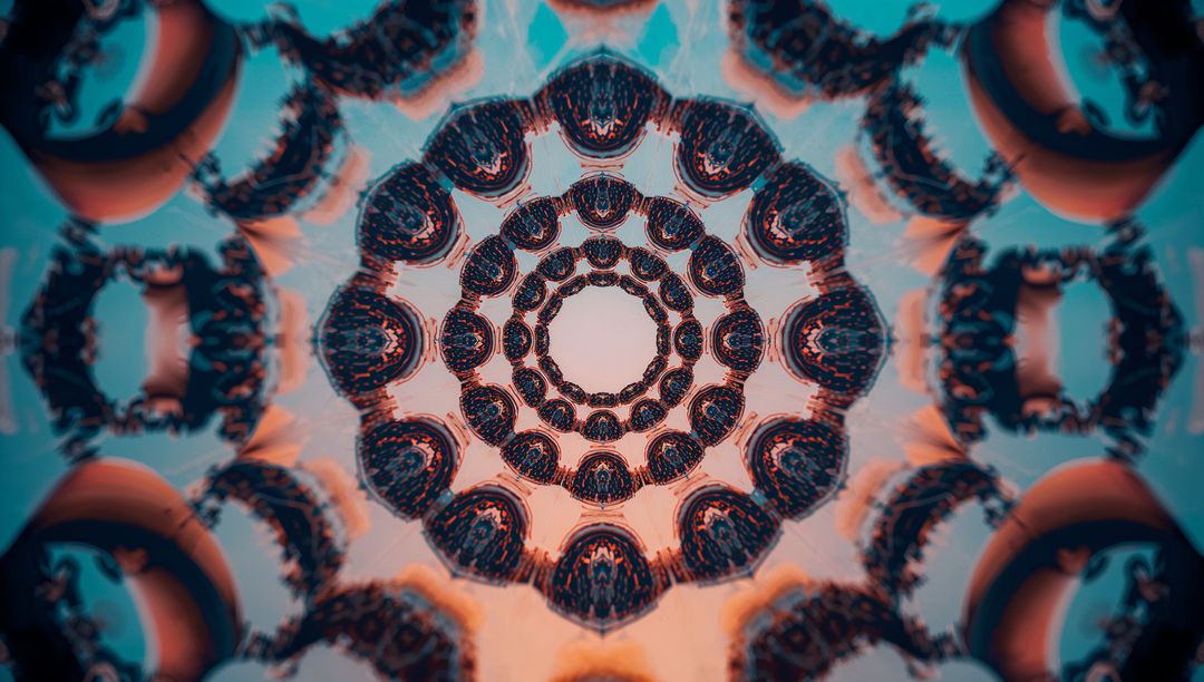 Psychedelic Fractal Mandala with Kaleidoscopic Patterns