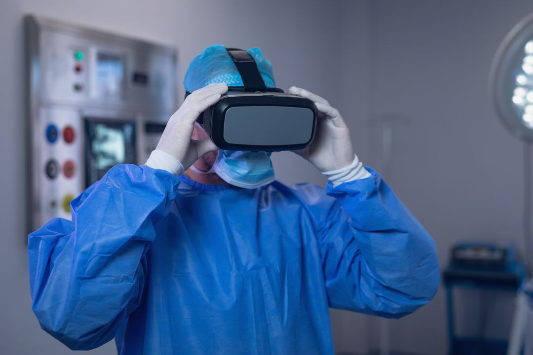 Male Surgeon Using VR Headset in Operating Room - Free Images, Stock Photos and Pictures on Pikwizard.com