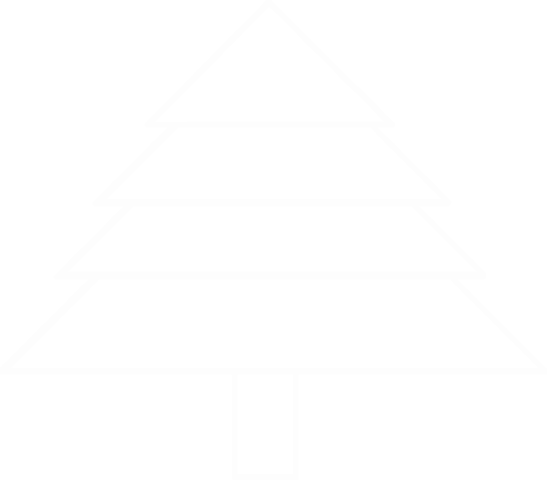 Transparent Christmas Tree Line Art for Holiday Design