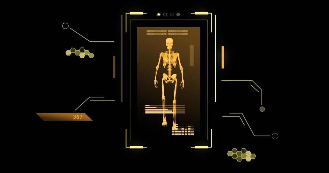 Digital Skeleton Simpled with Futuristic Display Design