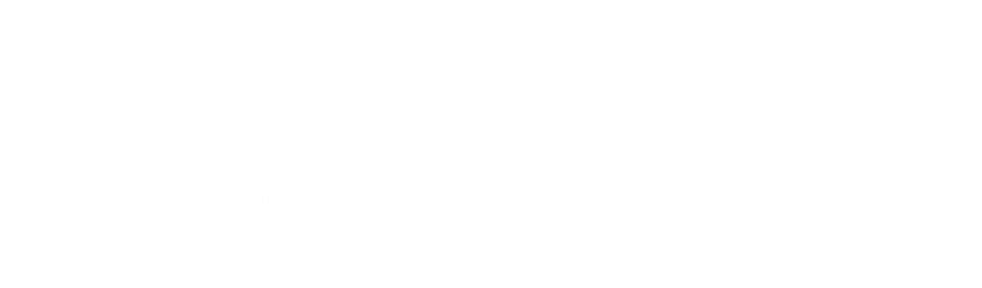 New Year Toast Words on Transparent Background