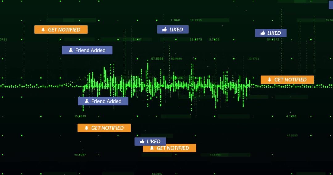 Digital Waveform Graph with Social Media Notifications