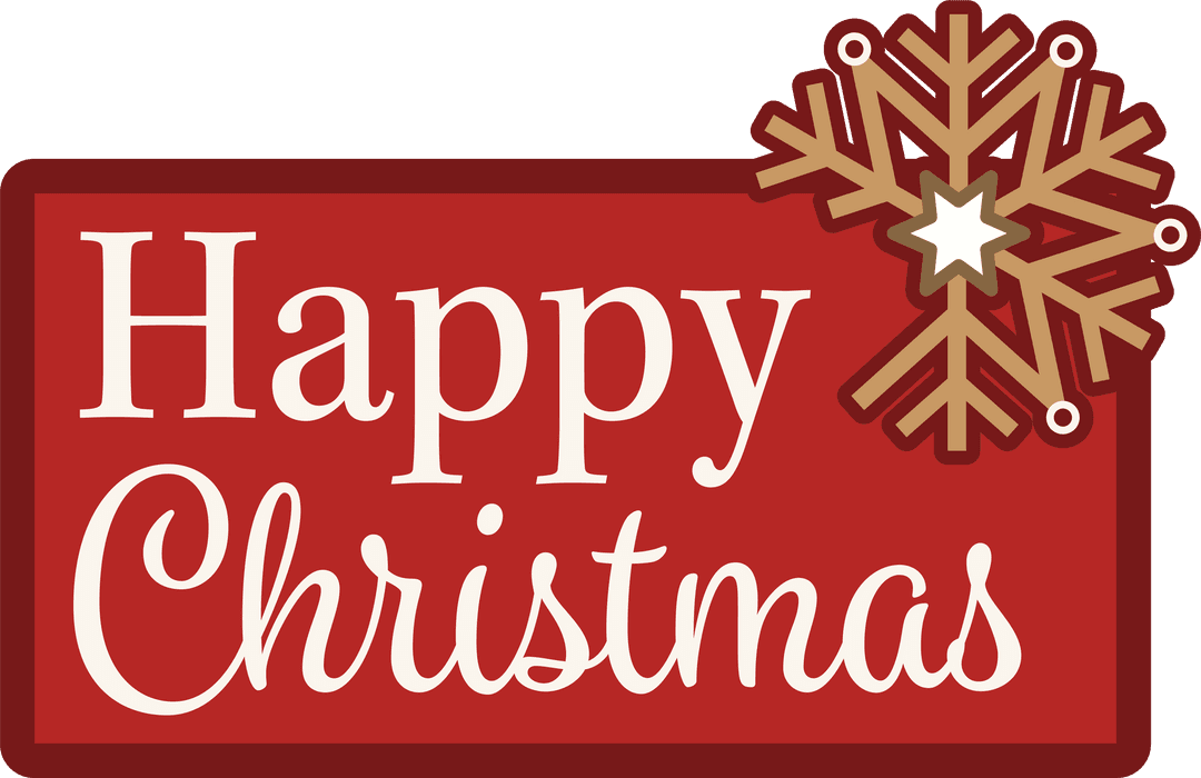 Festive Transparent Happy Christmas Card with Snowflake