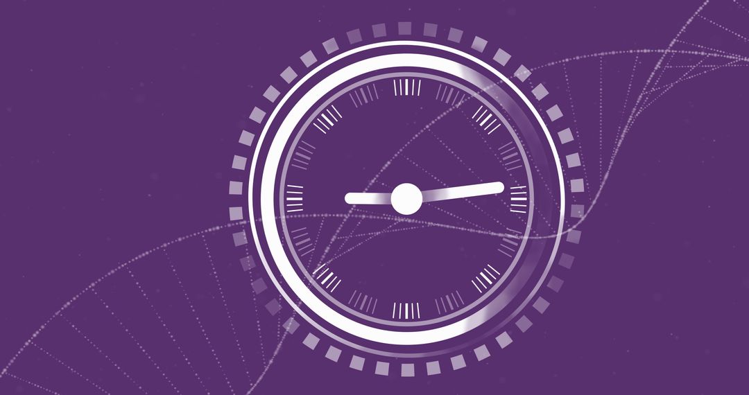 Circular Scanner with Clock Hands on DNA Background for Medical Research
