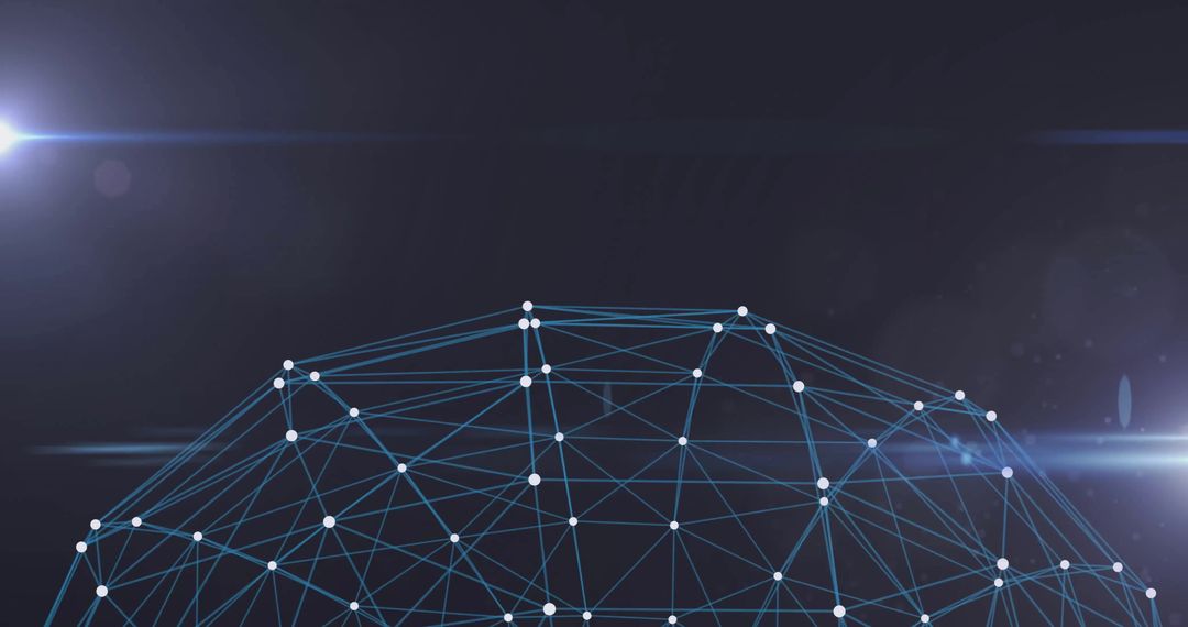 Futuristic Digital Network with Glowing Nodes and Lines