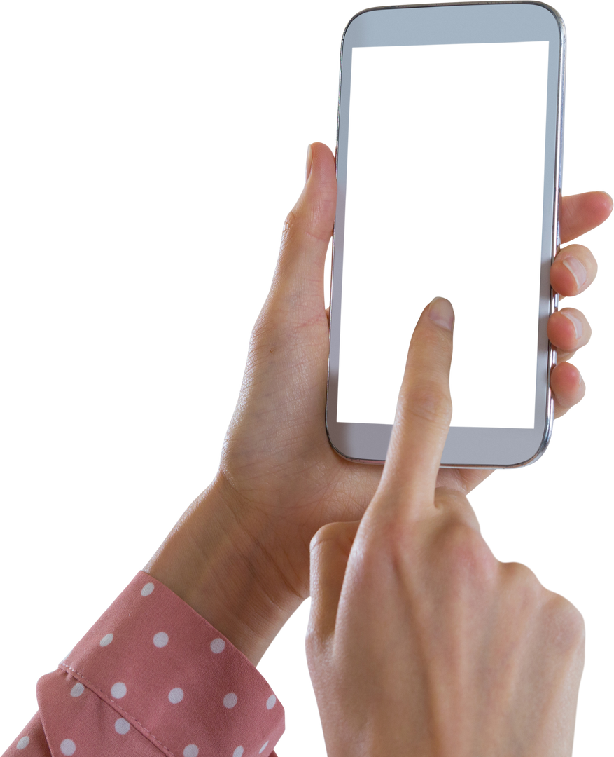 Transparent Image of Hand Using Smartphone Demonstrating Touch Screen - Download Free Stock Images Pikwizard.com