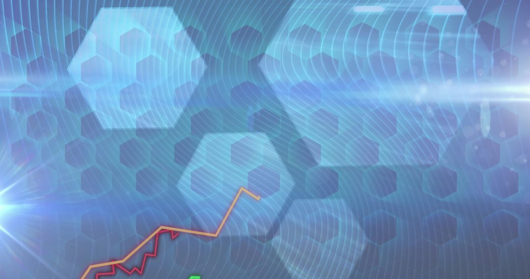 Futuristic Financial Growth With Digital Hexagonal Pattern
