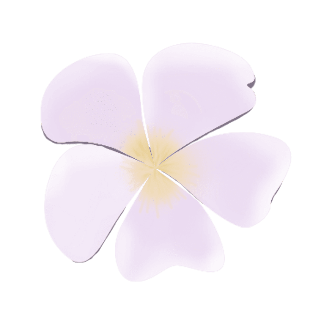 Delicate Pastel Flower with Yellow Core on Transparent Background