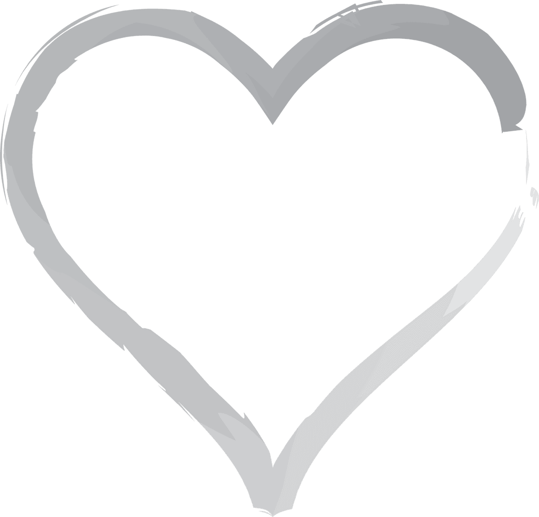 Stylish Hand-Drawn Heart Symbol on Transparent Background