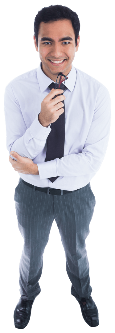 Transparent Image of Happy Biracial Businessman Smiling with Confidence