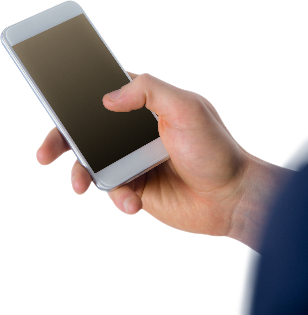 Businessman Interacting with Transparent Mobile Phone Screen - Download Free Stock Images Pikwizard.com