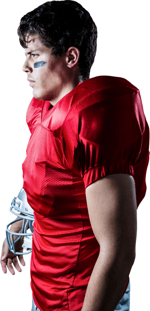 Transparent View Side Played Defiant Determined Football Sportsman