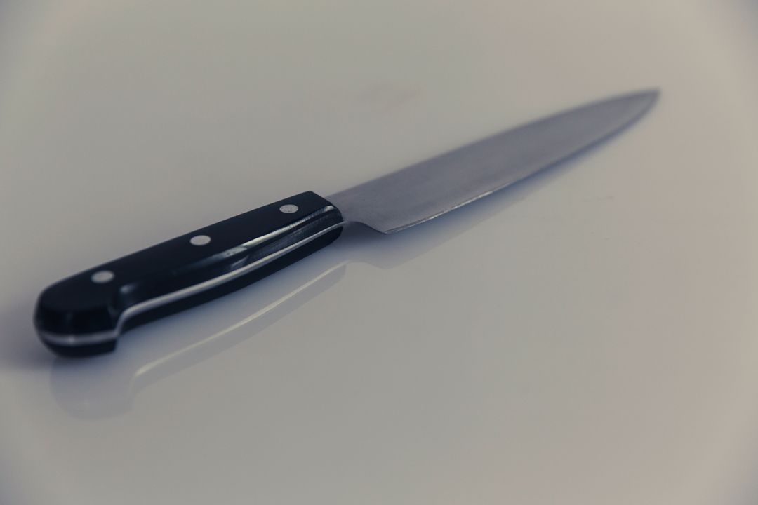 Large Professional Kitchen Knife on White Background - Free Images, Stock Photos and Pictures on Pikwizard.com