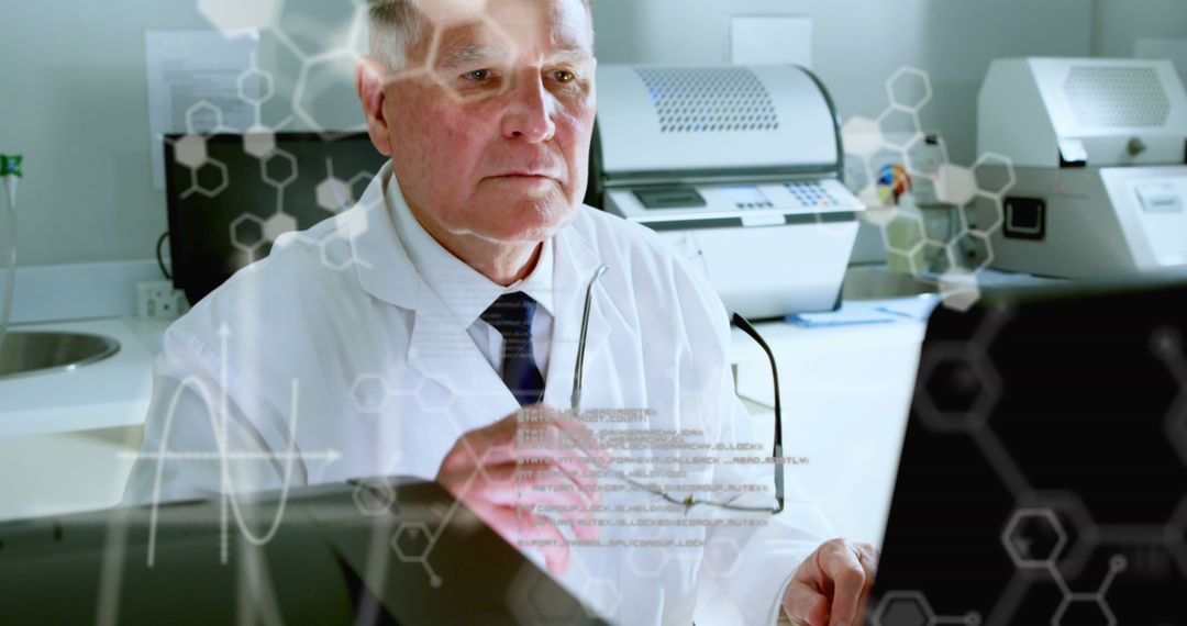 Senior Scientist Analyzing Data on Computer in Modern Laboratory - Free Images, Stock Photos and Pictures on Pikwizard.com