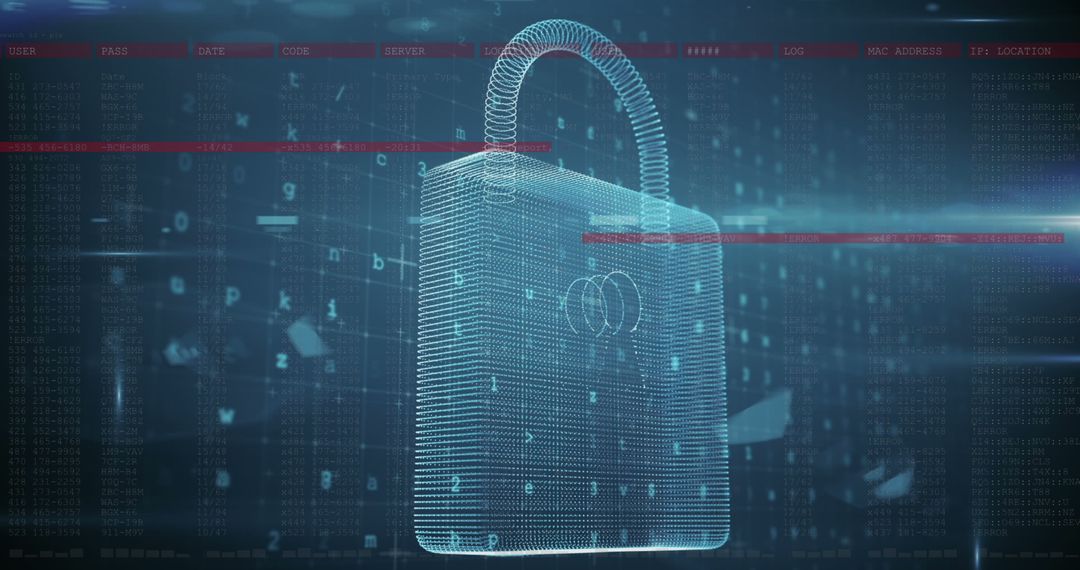 Digital Lock Symbolizing Cybersecurity in Data Processing