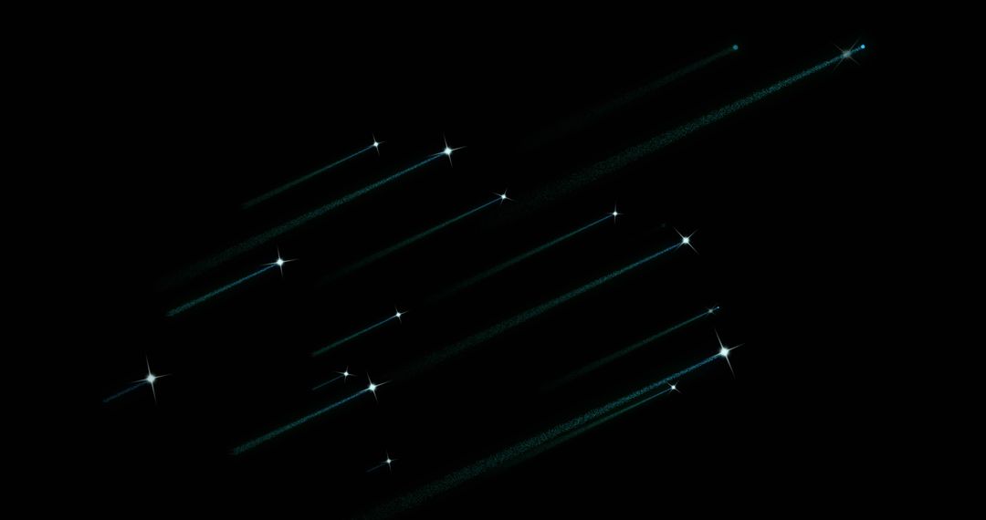 Glowing Meteor Shower Over Dark Sky