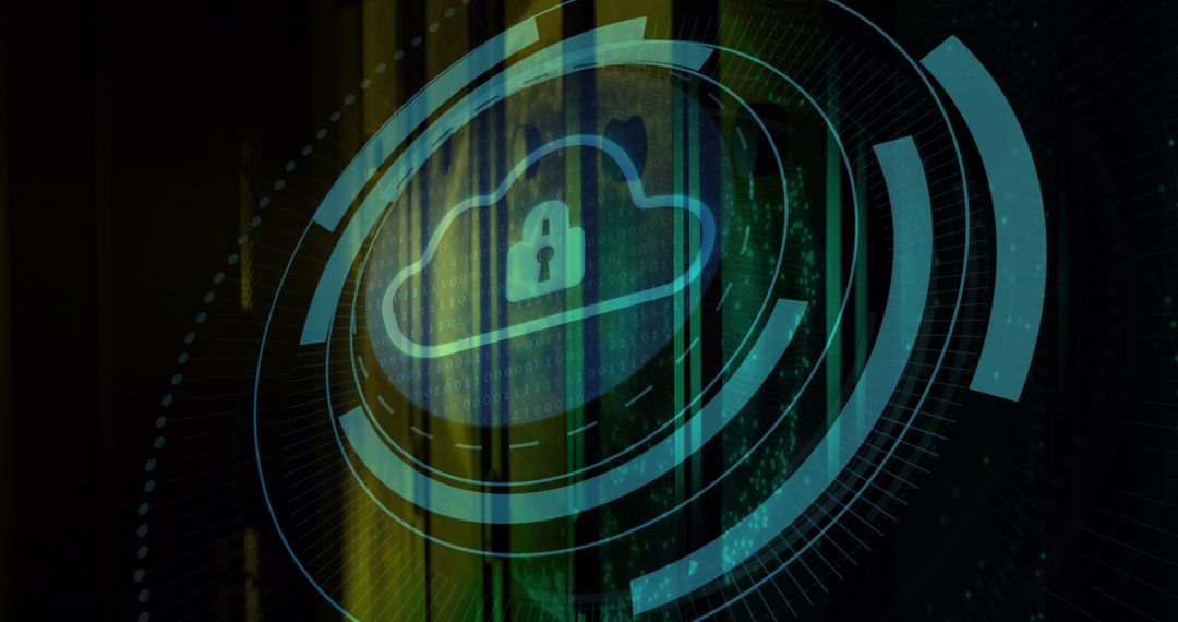 Digital Security Featuring Cloud and Padlock Icon