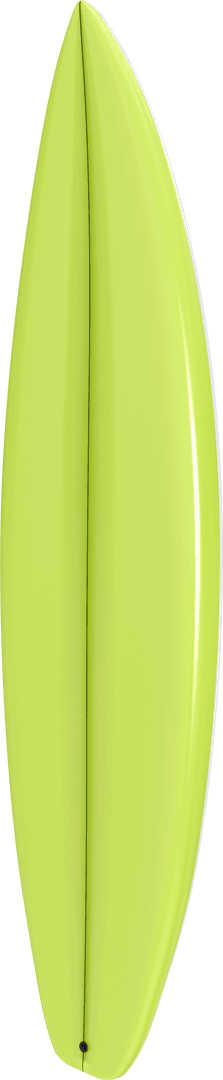 Vibrant Green Surfboard on Transparent Background