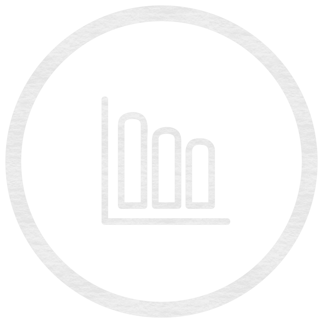 Minimalist Circular Icon with Diagram on Transparent Background