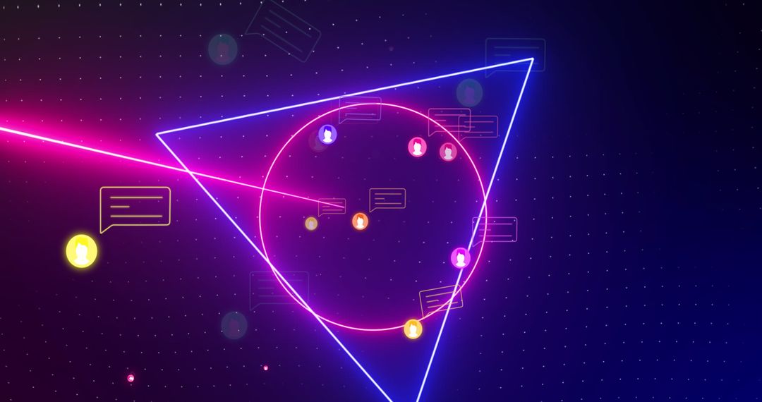 Futuristic Social Media Interface with Vibrant Geometry