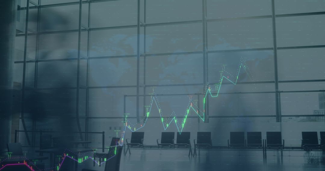 Business Data Analysis Overlay in Modern Office Environment