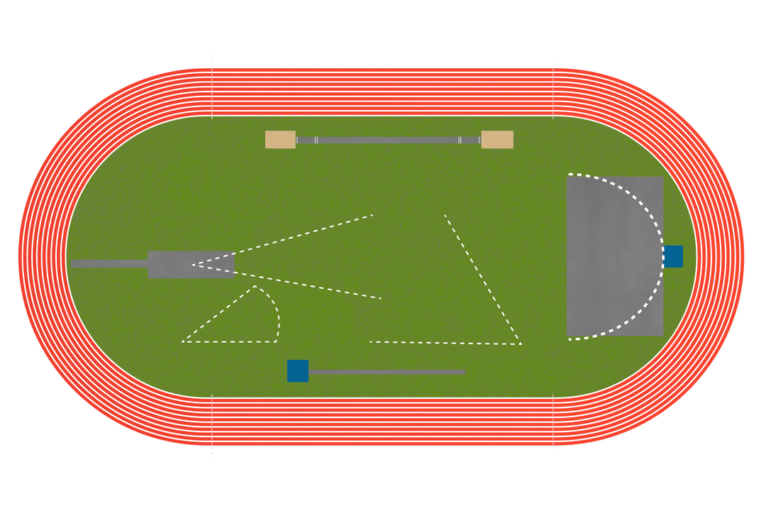 Transparent Sports Stadium Track Vector for Architectural Design