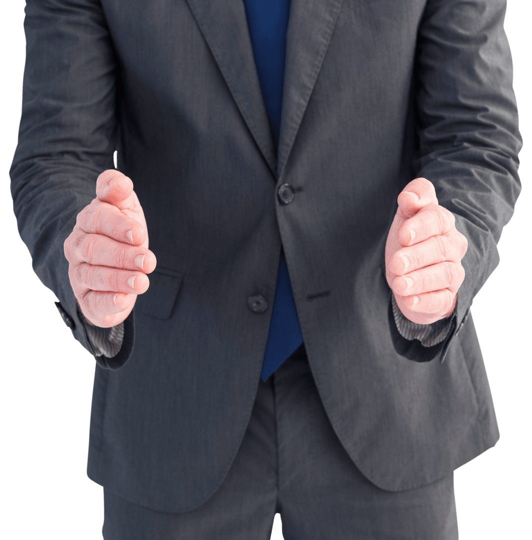 Businessman in Suit Clapping with Transparent Background