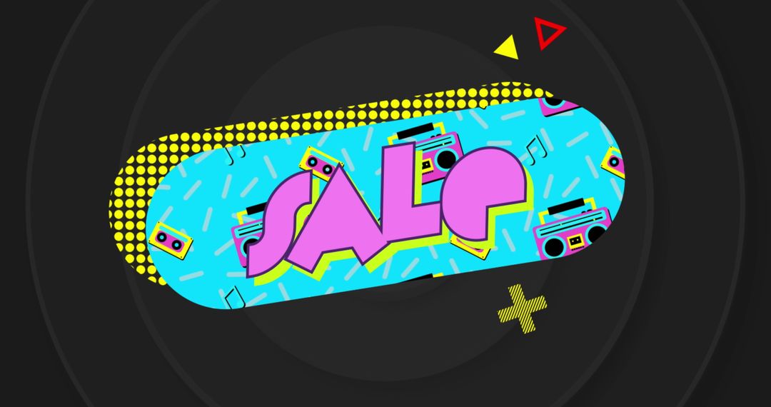 Retro Style Flashy Sale Banner with Abstract Elements