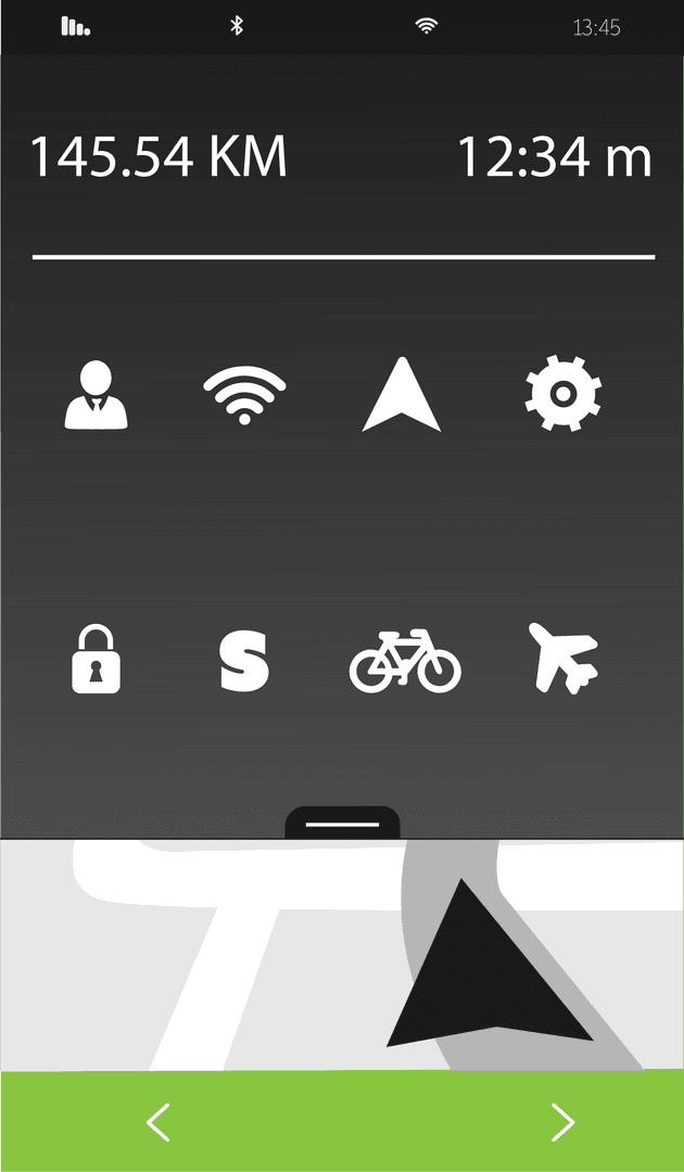 Transparent User Interface Illustration of Navigation App Icons